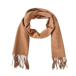 Fraas Cashmink Acrylic Camel Tan Brown Muffler Scarf Fringed Unisex